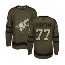 Youth Arizona Coyotes #77 Victor Soderstrom Authentic Green Salute to Service Hockey Jersey
