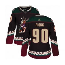 Women's Arizona Coyotes #90 Giovanni Fiore Authentic Black Alternate Hockey Jersey
