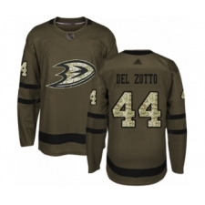 Youth Anaheim Ducks #44 Michael Del Zotto Authentic Green Salute to Service Hockey Jersey