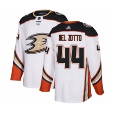 Youth Anaheim Ducks #44 Michael Del Zotto Authentic White Away Hockey Jersey