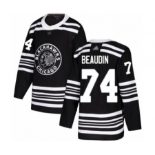 Men's Chicago Blackhawks #74 Nicolas Beaudin Authentic Black Alternate Hockey Jersey