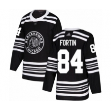 Youth Chicago Blackhawks #84 Alexandre Fortin Authentic Black Alternate Hockey Jersey
