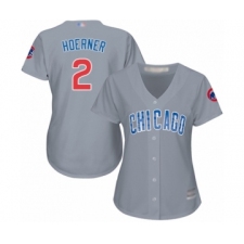 Women's Chicago Cubs #2 Nico Hoerner Authentic Grey Road Cool Base Baseball Player Jersey
