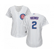 Women's Chicago Cubs #2 Nico Hoerner Authentic White Home Cool Base Baseball Player Jersey
