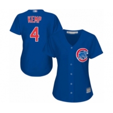 Women's Chicago Cubs #4 Tony Kemp Authentic Royal Blue Alternate Cool Base Baseball Player Jersey