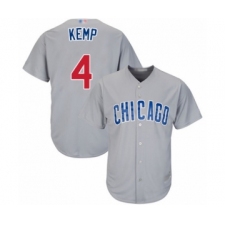 Youth Chicago Cubs #4 Tony Kemp Authentic Grey Road Cool Base Baseball Player Jersey
