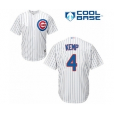 Youth Chicago Cubs #4 Tony Kemp Authentic White Home Cool Base Baseball Player Jersey