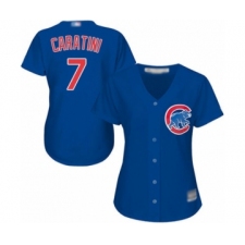 Women's Chicago Cubs #7 Victor Caratini Authentic Royal Blue Alternate Cool Base Baseball Player Jersey