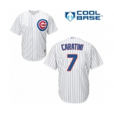 Youth Chicago Cubs #7 Victor Caratini Authentic White Home Cool Base Baseball Player Jersey