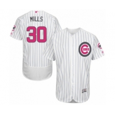 Men's Chicago Cubs #30 Alec Mills Authentic White 2016 Mother's Day Fashion Flex Base Baseball Player Jersey