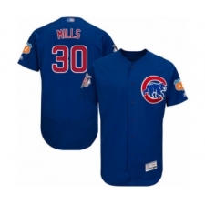 Men's Chicago Cubs #30 Alec Mills Royal Blue Alternate Flex Base Authentic Collection Baseball Player Jersey