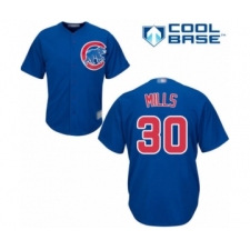 Youth Chicago Cubs #30 Alec Mills Authentic Royal Blue Alternate Cool Base Baseball Player Jersey