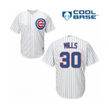 Youth Chicago Cubs #30 Alec Mills Authentic White Home Cool Base Baseball Player Jersey