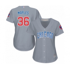 Women's Chicago Cubs #36 Dillon Maples Authentic Grey Road Cool Base Baseball Player Jersey