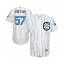 Men's Chicago Cubs #57 James Norwood Authentic White 2016 Father's Day Fashion Flex Base Baseball Player Jersey