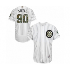 Men's Chicago Cubs #90 Justin Steele Authentic White 2016 Memorial Day Fashion Flex Base Baseball Player Jersey