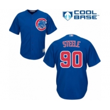 Youth Chicago Cubs #90 Justin Steele Authentic Royal Blue Alternate Cool Base Baseball Player Jersey