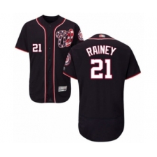 Men's Washington Nationals #21 Tanner Rainey Navy Blue Alternate Flex Base Authentic Collection Baseball Player Jersey