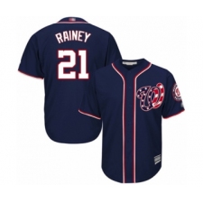 Youth Washington Nationals #21 Tanner Rainey Authentic Navy Blue Alternate 2 Cool Base Baseball Player Jersey