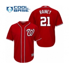 Youth Washington Nationals #21 Tanner Rainey Authentic Red Alternate 1 Cool Base Baseball Player Jersey