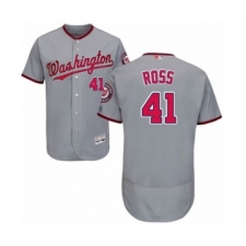 Men's Washington Nationals #41 Joe Ross Grey Road Flex Base Authentic Collection Baseball Player Jersey