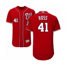 Men's Washington Nationals #41 Joe Ross Red Alternate Flex Base Authentic Collection Baseball Player Jersey
