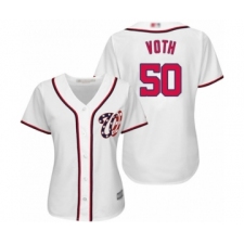 Women's Washington Nationals #50 Austin Voth Authentic White Home Cool Base Baseball Player Jersey