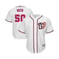 Youth Washington Nationals #50 Austin Voth Authentic White Home Cool Base Baseball Player Jersey