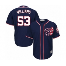 Youth Washington Nationals #53 Austen Williams Authentic Navy Blue Alternate 2 Cool Base Baseball Player Jersey