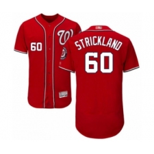 Men's Washington Nationals #60 Hunter Strickland Red Alternate Flex Base Authentic Collection Baseball Player Jersey
