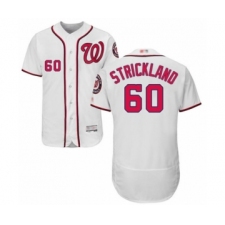 Men's Washington Nationals #60 Hunter Strickland White Home Flex Base Authentic Collection Baseball Player Jersey