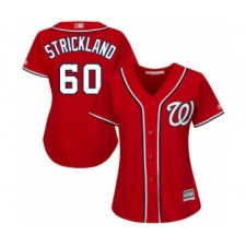 Women's Washington Nationals #60 Hunter Strickland Authentic Red Alternate 1 Cool Base Baseball Player Jersey