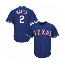 Youth Texas Rangers #2 Jeff Mathis Authentic Royal Blue Alternate 2 Cool Base Baseball Player Jersey