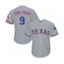 Youth Texas Rangers #9 Isiah Kiner-Falefa Authentic Grey Road Cool Base Baseball Player Jersey