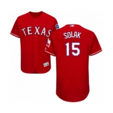 Men's Texas Rangers #15 Nick Solak Red Alternate Flex Base Authentic Collection Baseball Player Jersey