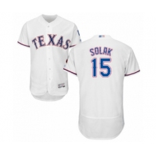 Men's Texas Rangers #15 Nick Solak White Home Flex Base Authentic Collection Baseball Player Jersey