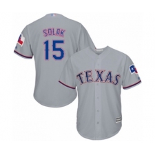 Youth Texas Rangers #15 Nick Solak Authentic Grey Road Cool Base Baseball Player Jersey