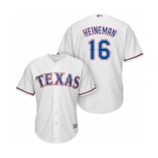 Youth Texas Rangers #16 Scott Heineman Authentic White Home Cool Base Baseball Player Jersey