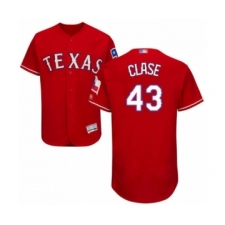 Men's Texas Rangers #43 Emmanuel Clase Red Alternate Flex Base Authentic Collection Baseball Player Jersey