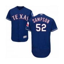 Men's Texas Rangers #52 Adrian Sampson Royal Blue Alternate Flex Base Authentic Collection Baseball Player Jersey
