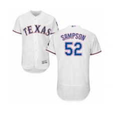 Men's Texas Rangers #52 Adrian Sampson White Home Flex Base Authentic Collection Baseball Player Jersey