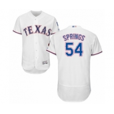 Men's Texas Rangers #54 Jeffrey Springs White Home Flex Base Authentic Collection Baseball Player Jersey