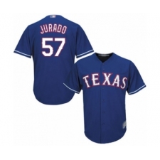 Youth Texas Rangers #57 Ariel Jurado Authentic Royal Blue Alternate 2 Cool Base Baseball Player Jersey