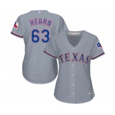 Women's Texas Rangers #63 Taylor Hearn Authentic Grey Road Cool Base Baseball Player Jersey