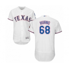 Men's Texas Rangers #68 Wei-Chieh Huang White Home Flex Base Authentic Collection Baseball Player Jersey