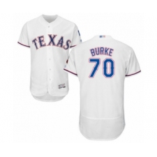 Men's Texas Rangers #70 Brock Burke White Home Flex Base Authentic Collection Baseball Player Jersey