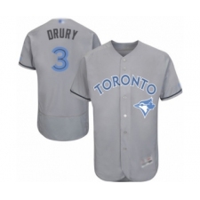 Men's Toronto Blue Jays #3 Brandon Drury Authentic Gray 2016 Father's Day Fashion Flex Base Baseball Player Jersey