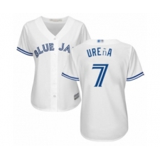 Women's Toronto Blue Jays #7 Richard Urena Authentic White Home Baseball Player Jersey