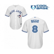 Youth Toronto Blue Jays #8 Cavan Biggio Authentic White Home Baseball Player Jersey
