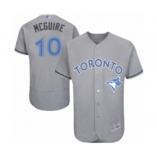 Men's Toronto Blue Jays #10 Reese McGuire Authentic Gray 2016 Father's Day Fashion Flex Base Baseball Player Jersey